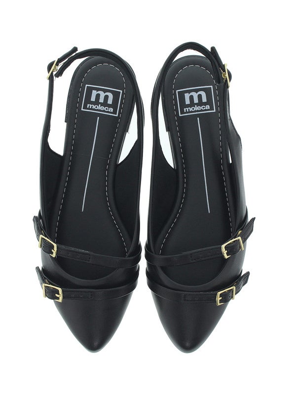 Moleca Ladies Sandals With Back Strap Black | Made In Brazil