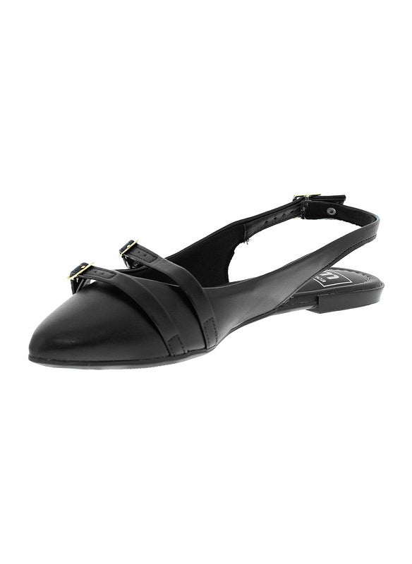 Moleca Ladies Sandals With Back Strap Black | Made In Brazil