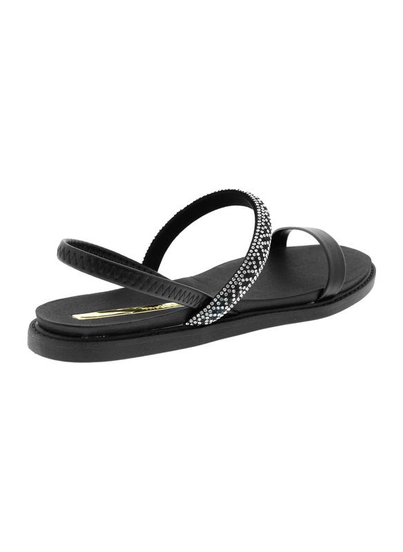 Moleca Ladies Flat Sandals Black | Made In Brazil