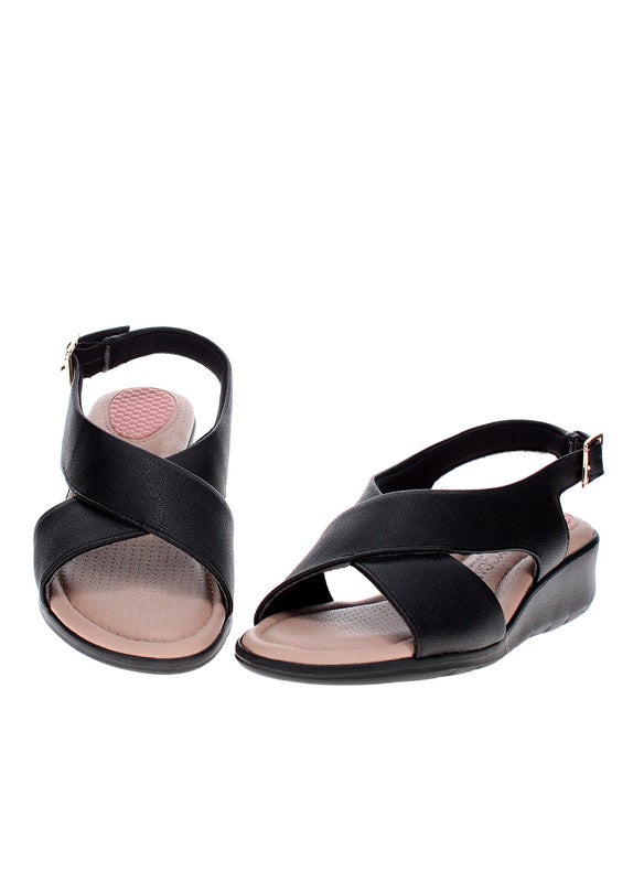Modare Ladies Sandals With Back Strap Black | Made In Brazil