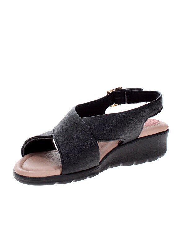 Modare Ladies Sandals With Back Strap Black | Made In Brazil