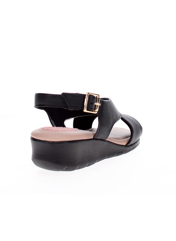 Modare Ladies Sandals With Back Strap Black | Made In Brazil