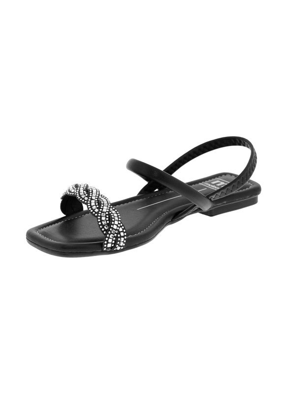 Moleca Ladies Sandals With Back Strap Black | Made In Brazil