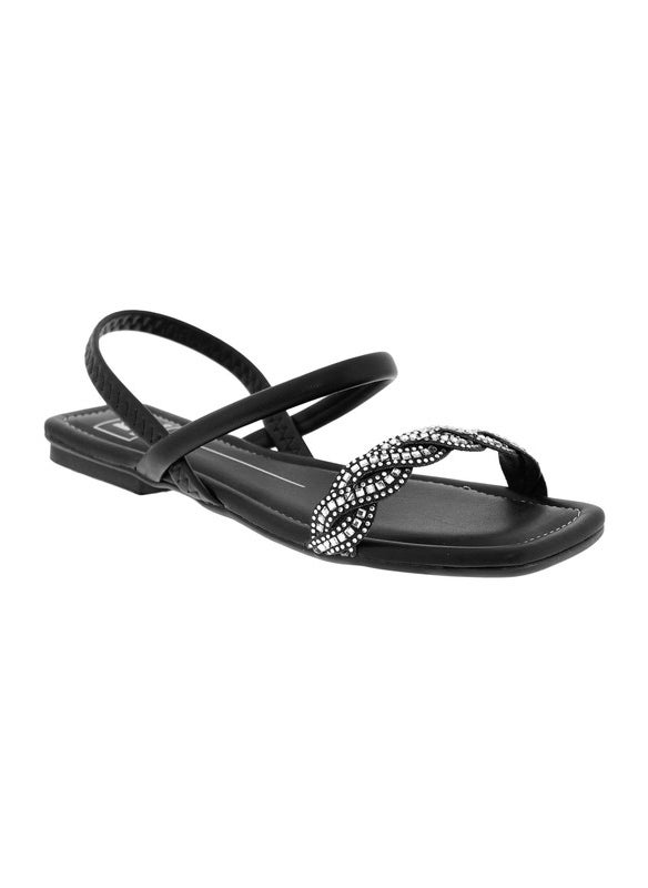 Moleca Ladies Sandals With Back Strap Black | Made In Brazil