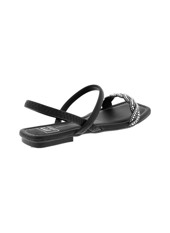 Moleca Ladies Sandals With Back Strap Black | Made In Brazil