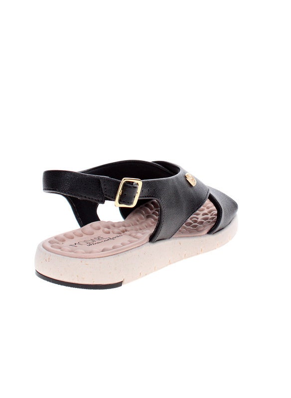 Modare Ladies Sandals With Back Strap Black | Made In Brazil