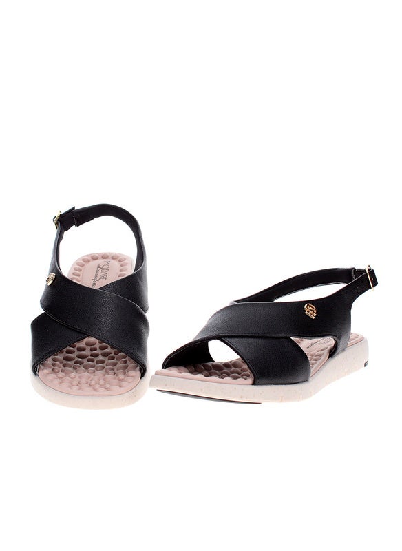 Modare Ladies Sandals With Back Strap Black | Made In Brazil