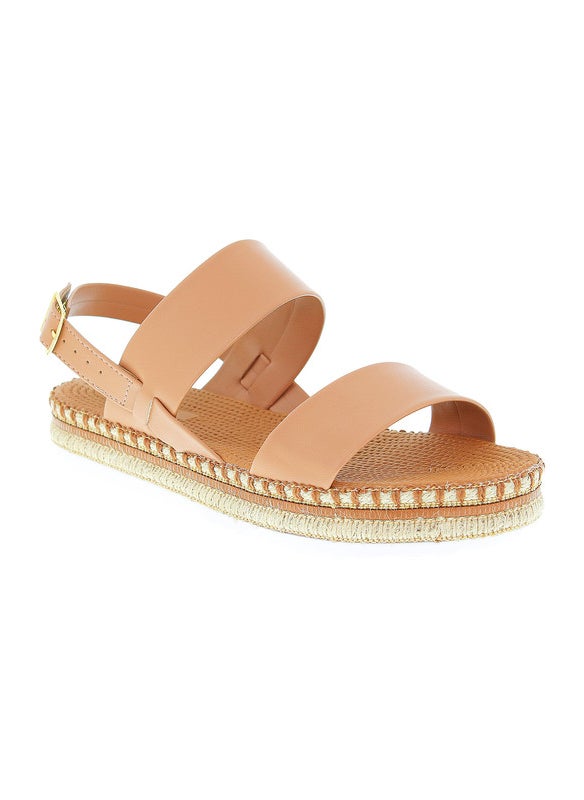 Moleca Ladies Sandals With Back Strap Nude | Made In Brazil