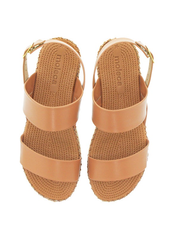 Moleca Ladies Sandals With Back Strap Nude | Made In Brazil