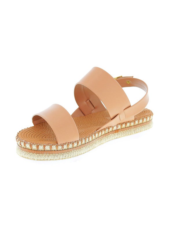 Moleca Ladies Sandals With Back Strap Nude | Made In Brazil