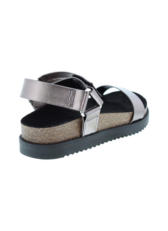 Moleca Ladies Sandals With Back Strap Pewter | Made In Brazil