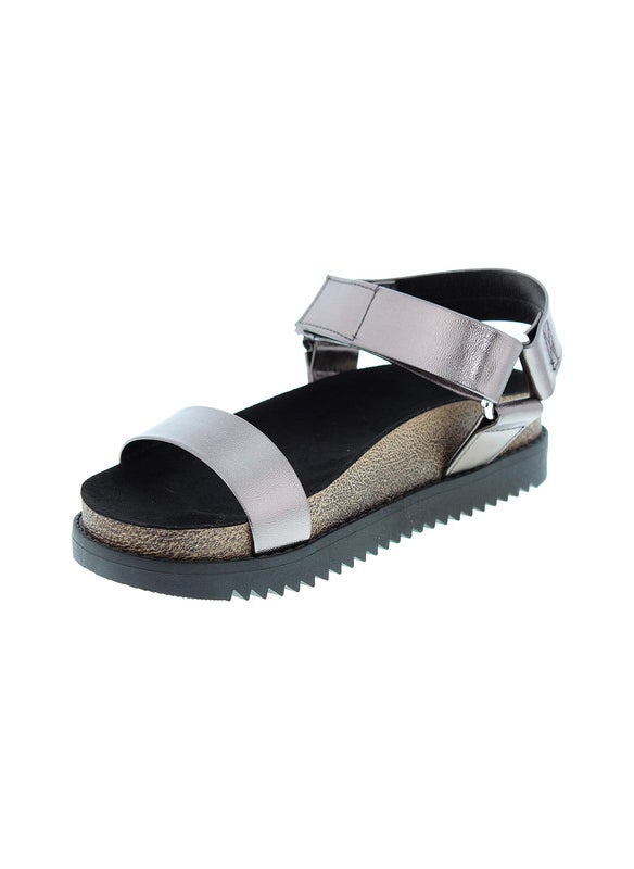 Moleca Ladies Sandals With Back Strap Pewter | Made In Brazil