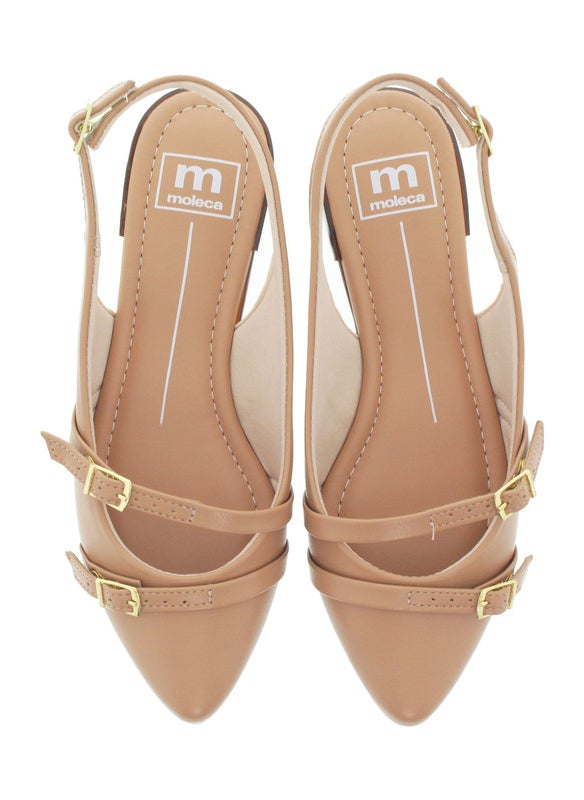 Moleca Ladies Sandals With Back Strap Nude | Made In Brazil