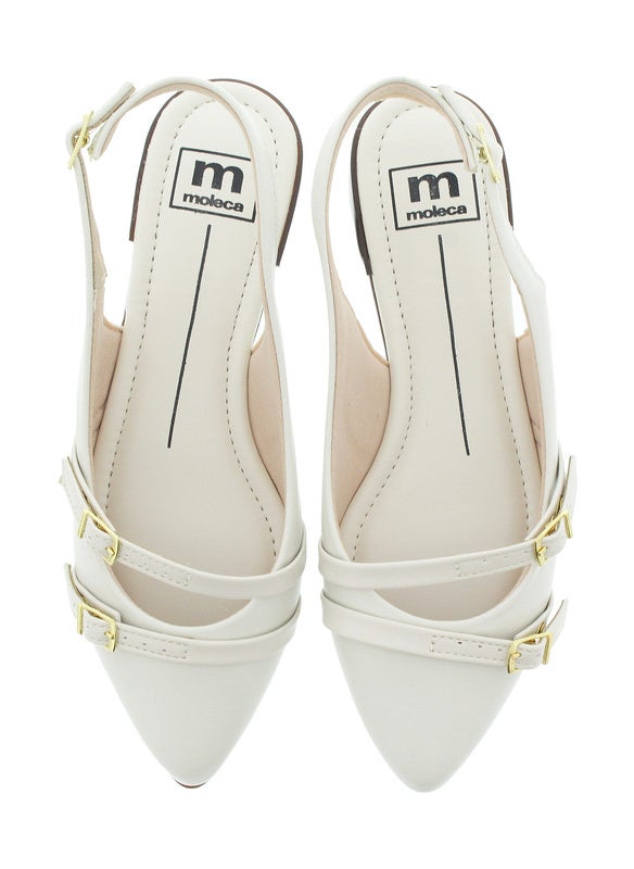 Moleca Ladies Sandals With Back Strap Off White | Made In Brazil