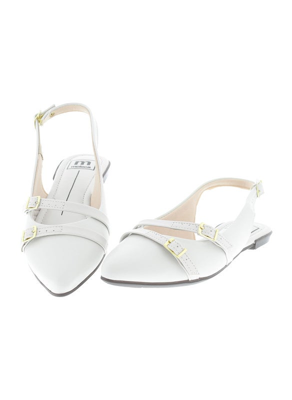 Moleca Ladies Sandals With Back Strap Off White | Made In Brazil