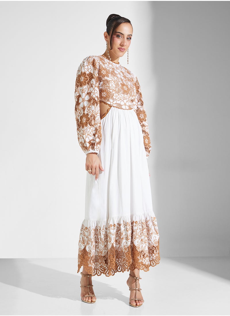 Schiffli Cut Out Dress
