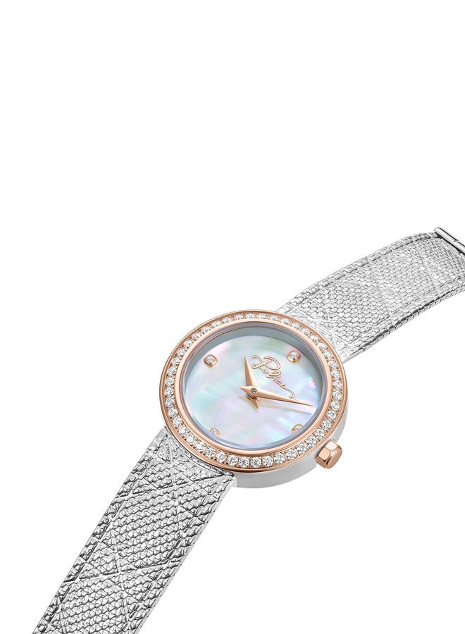 Women's 26mm Watch with White Mother-of-Pearl Dial, Rose Gold Topring & Mesh Bracelet