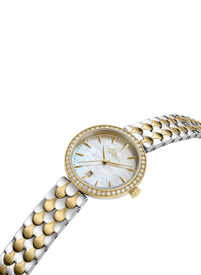 Women's Ophidia 28mm Watch with Champagne Mother-of-Pearl Dial, Gold Indexes & 316L Stainless Steel Bracelet