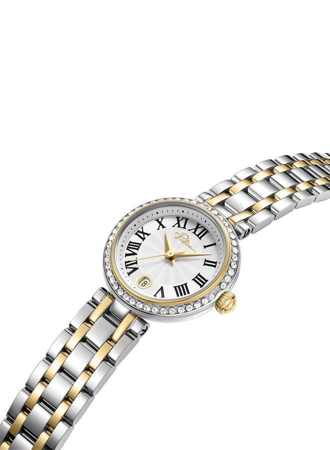 Women's Denali 36mm Two-Tone Watch with Silver Sunray Dial, Gold-Plated Hands & 316L Stainless Steel 5-Link Bracelet