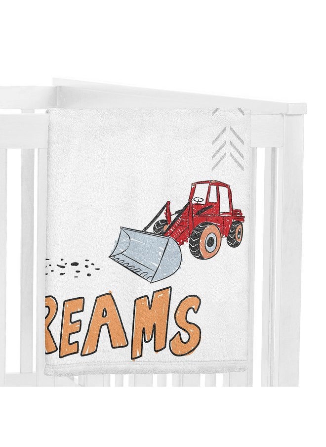 Sweet Jojo Designs Construction Truck Boy Milestone Blanket Monthly Newborn First Year Growth Mat Baby Shower Memory Keepsake Gift Picture - Grey Yellow Orange Red Blue Transportation Chevron Arrow