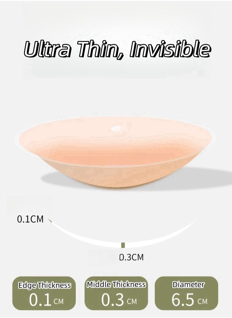Silicone Breast Covers Reusable Ultra Thin Breast Shields Breast Care, 6 Pairs Round Shape