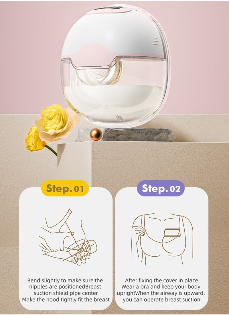 Hands Free Electric Wearable Breast Pump with LED Display 3 Mode and 9 Levels 27MM Flange