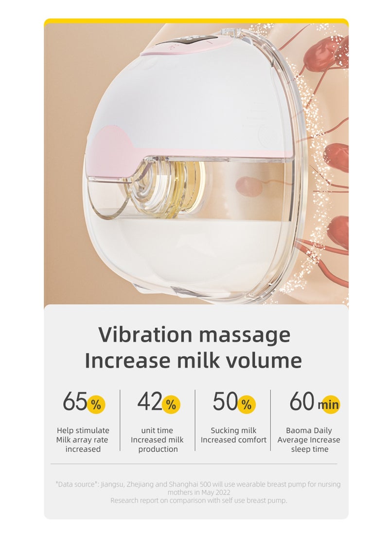Hands Free Electric Wearable Breast Pump with LED Display 3 Mode and 9 Levels 27MM Flange