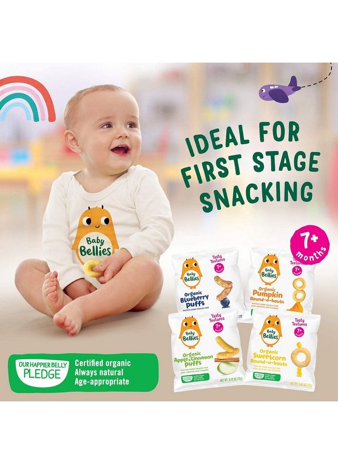 Little Bellies Organic Sweetcorn Round-a-Bouts Baby Snack (Pack of 18 x 0.42 oz Individual Packs)