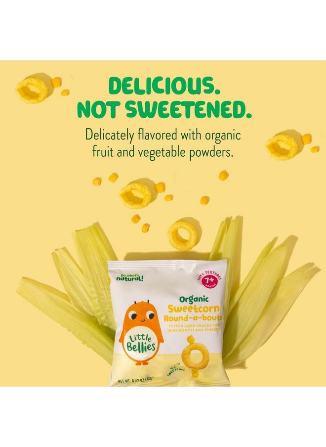 Little Bellies Organic Sweetcorn Round-a-Bouts Baby Snack (Pack of 18 x 0.42 oz Individual Packs)