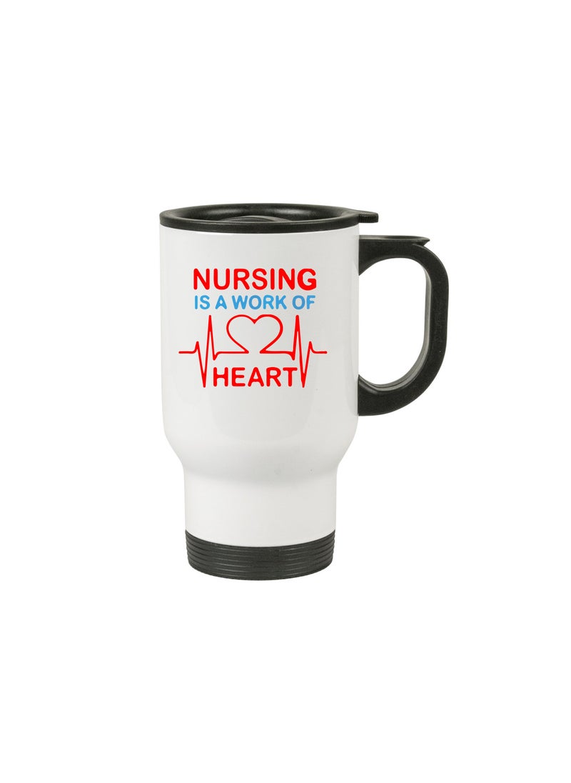 Nurses' day Travel Mugs with Unique Funny Nurse Idea designs printed - For Graduation Nursing Students - Nurse Day Travel Mug Gift - Stainless steal 14oz (Design 2)