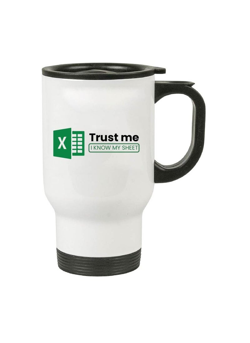 Excel Cheat Sheet Printed Travel Mug - The Ultimate Accountant Gift for Employees - Group Excel Shortcut Travel Mug - Ideal Birthday Gifts for Coworkers - Colleagues - Friends and Family