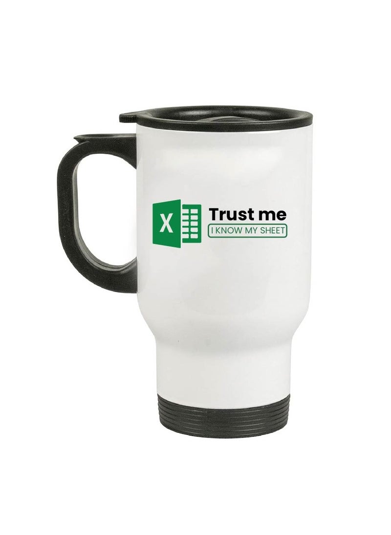 Excel Cheat Sheet Printed Travel Mug - The Ultimate Accountant Gift for Employees - Group Excel Shortcut Travel Mug - Ideal Birthday Gifts for Coworkers - Colleagues - Friends and Family