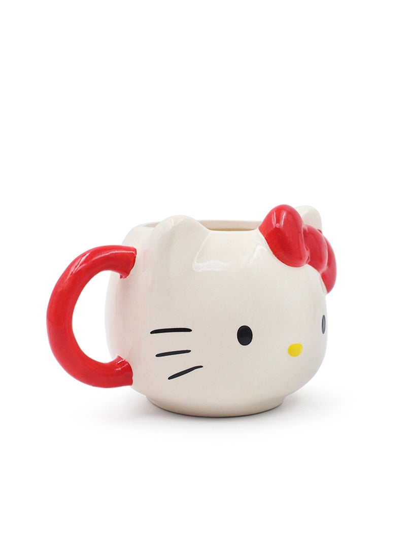 Creative Kt Cat Mug (500ml) Cartoon Bow Milk Cup Ceramic 3d Water Cup Suitable For Giving To Friends As A Water Cup Gift