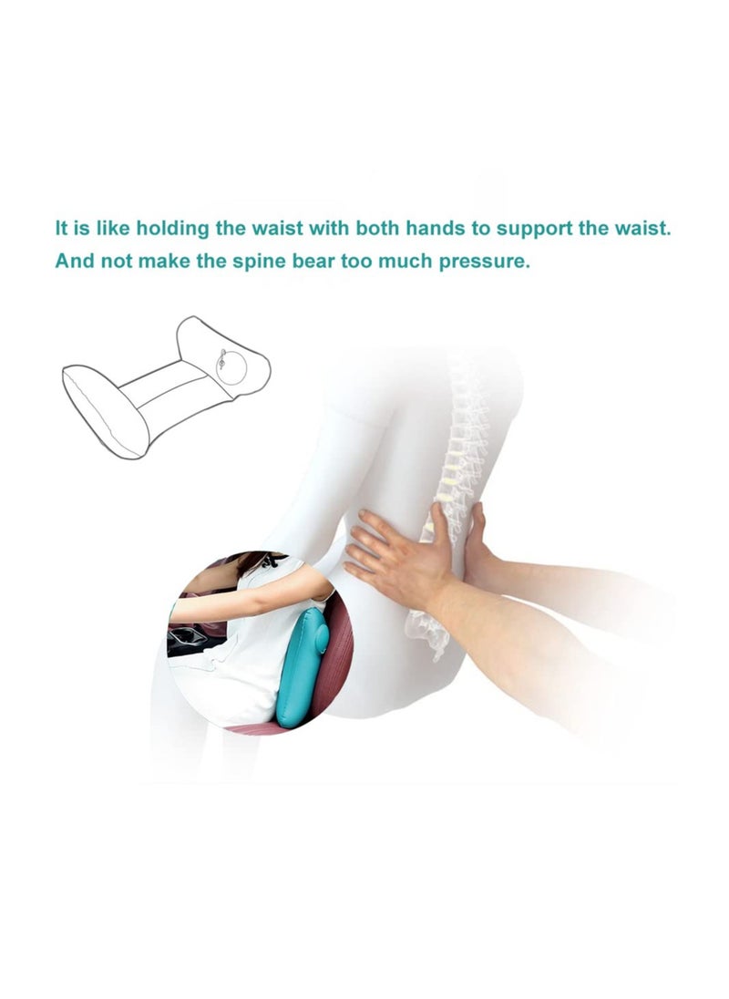 Inflatable Lumbar Support, Travel Waist Air Pillow Inflatable Waist Pillow Lumbar Support Pillow Waist Comfort Inflatable Air Pillow for Journey Traveling Airplanes/Cars/Buses/Trains/Office