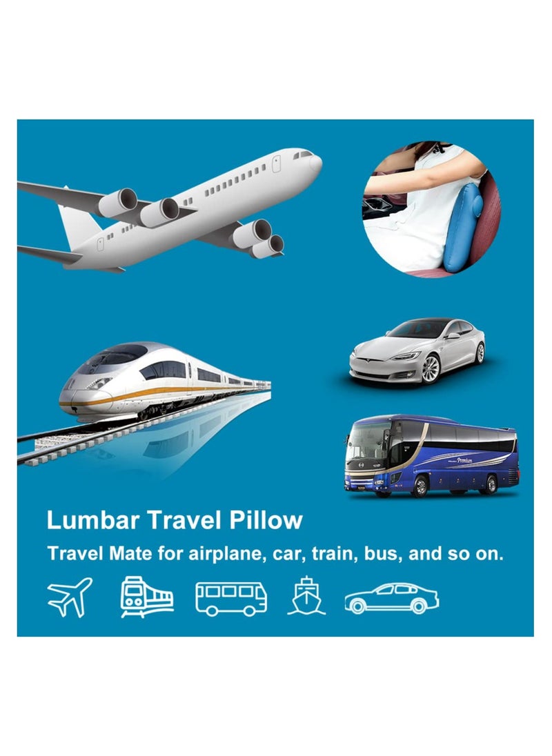 Inflatable Lumbar Support, Travel Waist Air Pillow Inflatable Waist Pillow Lumbar Support Pillow Waist Comfort Inflatable Air Pillow for Journey Traveling Airplanes/Cars/Buses/Trains/Office
