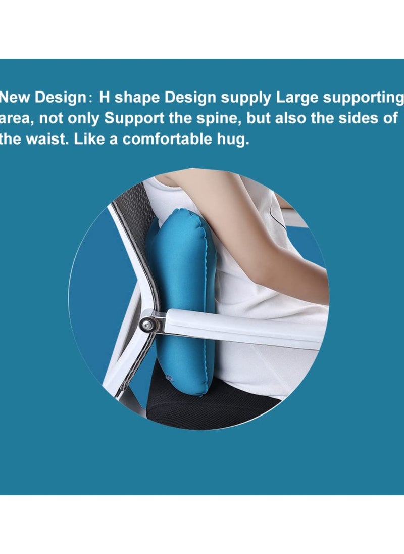 Inflatable Lumbar Support, Travel Waist Air Pillow Inflatable Waist Pillow Lumbar Support Pillow Waist Comfort Inflatable Air Pillow for Journey Traveling Airplanes/Cars/Buses/Trains/Office