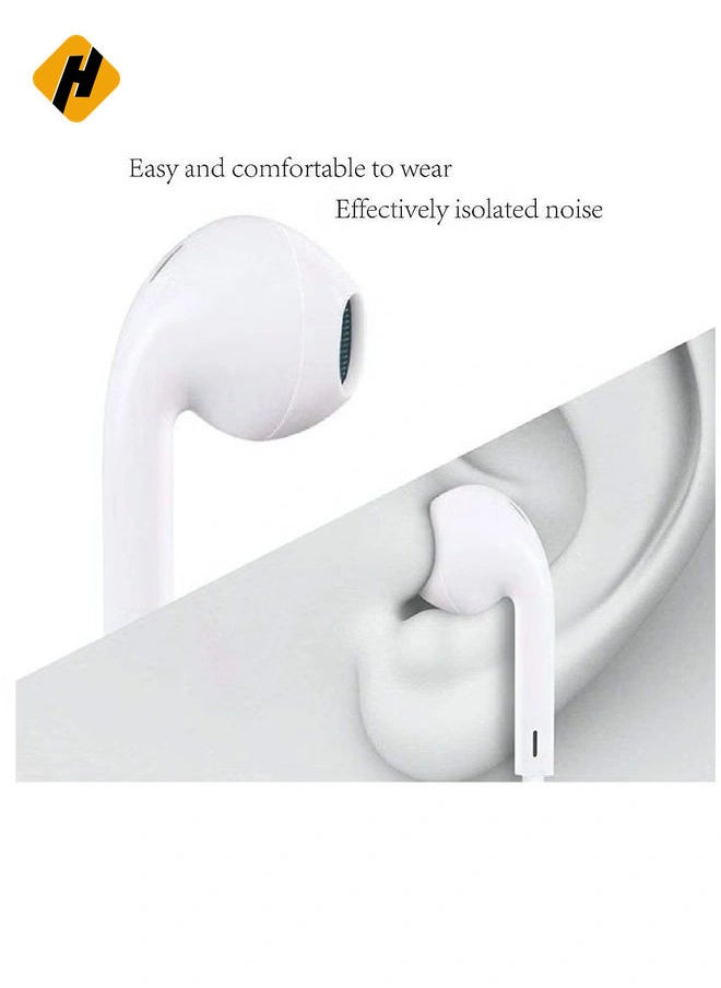 Click4Cart Wired Earphones for iPhone 7/8 Plus/ X/XR/XS Max/11/12 Pro Max (White)