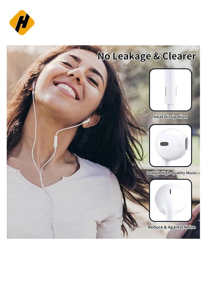 Click4Cart Wired Earphones for iPhone 7/8 Plus/ X/XR/XS Max/11/12 Pro Max (White)