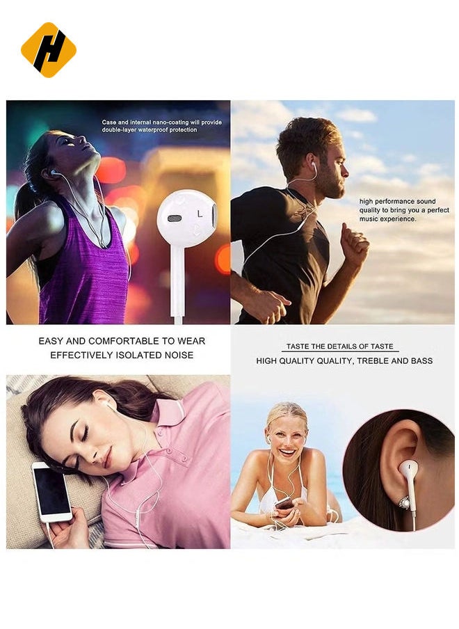 Click4Cart Wired Earphones for iPhone 7/8 Plus/ X/XR/XS Max/11/12 Pro Max (White)