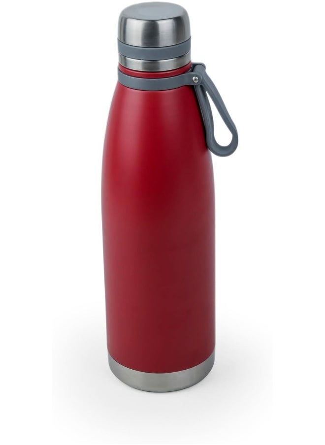 Elsa 1103Ml Stainless Steel Vacuum Bottle - Double Wall Insulation For Hot And Cold Beverages - Comfortable To Hold - Easy To Carry - Indoor And Outdoor Use - Red