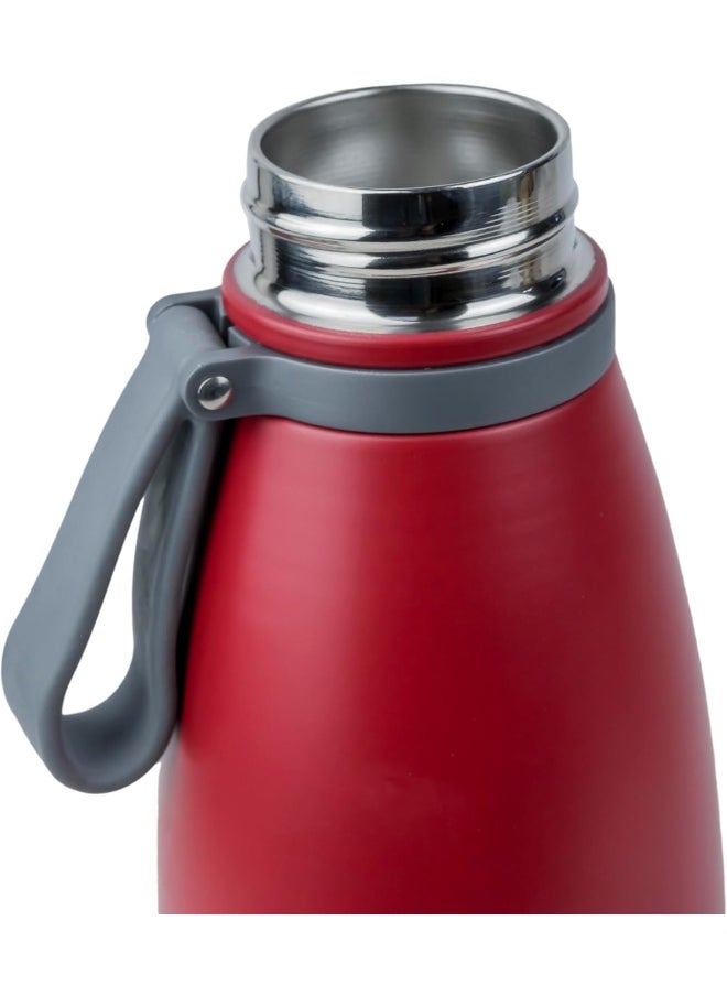Elsa 1103Ml Stainless Steel Vacuum Bottle - Double Wall Insulation For Hot And Cold Beverages - Comfortable To Hold - Easy To Carry - Indoor And Outdoor Use - Red