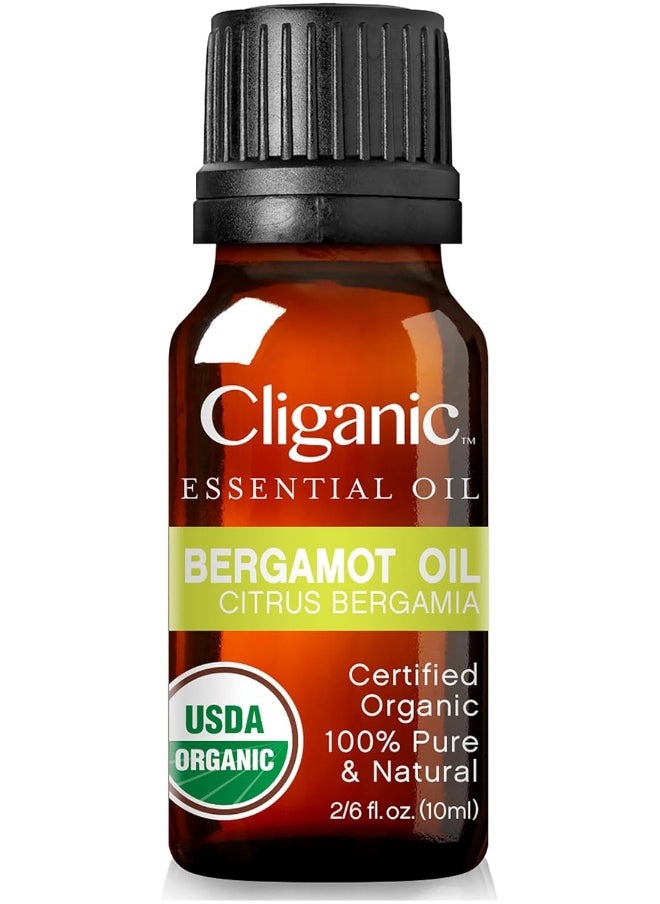 Cliganic Organic Bergamot Essential Oil, 100% Pure Natural for Aromatherapy | Non-GMO Verified