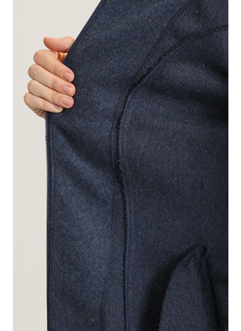 Fur Cashmere Coat 612980-05 Indigo