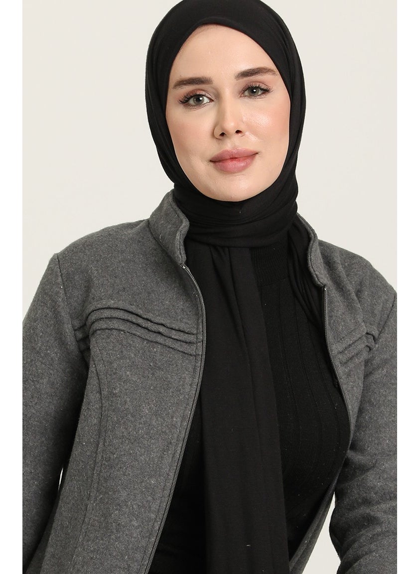 Zippered Cashmere Coat 612940-02 Gray