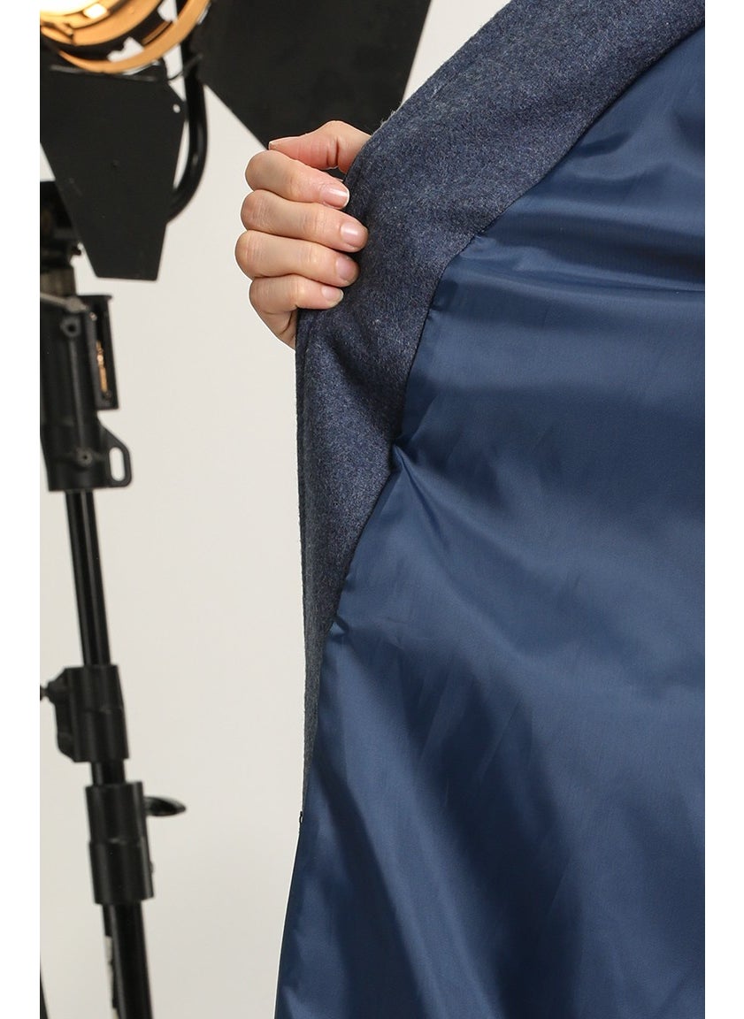 Hooded Cashmere Coat 711930-04 Indigo