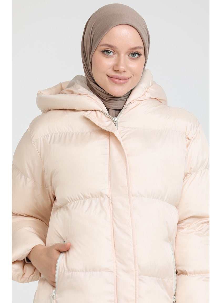 Hooded Puffer Jacket 7031-01 Cream