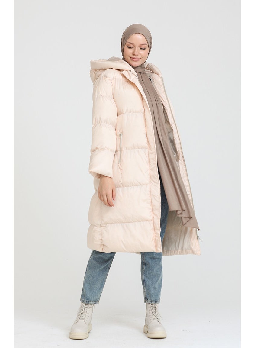 Hooded Puffer Jacket 7031-01 Cream