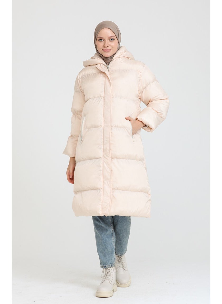 Hooded Puffer Jacket 7031-01 Cream