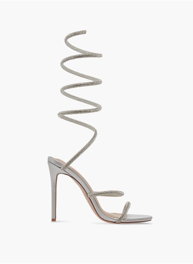 Women Embellished Gladiator Sandals with Stiletto Heels Ramadan Collection