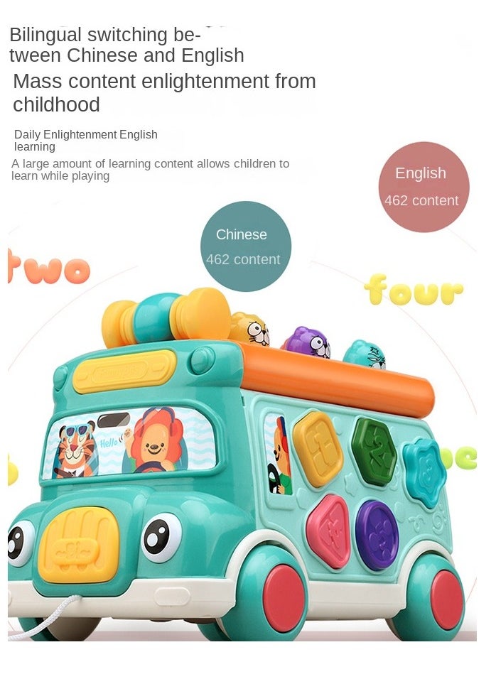 Pounding Toys For Toddlers Educational Toy Pull Along Bus Gopher Toy For Boys Girls Birthday Gift